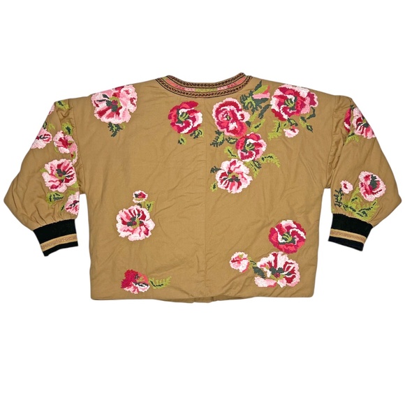 Anthropologie Floral Embroidered Needlepoint Jacket Size XL - Picture 12 of 14